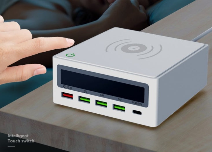 Amazon Explosive PD65w Laptop Mobile Phone Charger Multi-port 5 Port USB Wireless Charger QC3.0 Fast Charge